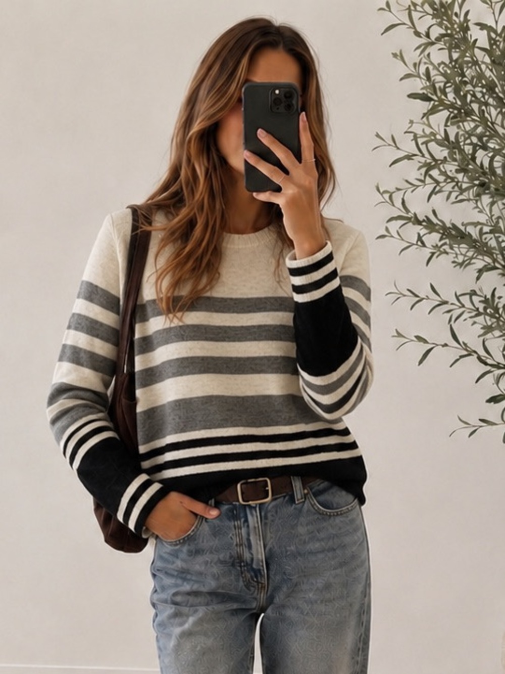 Vince Striped 100% Cashmere Sweater